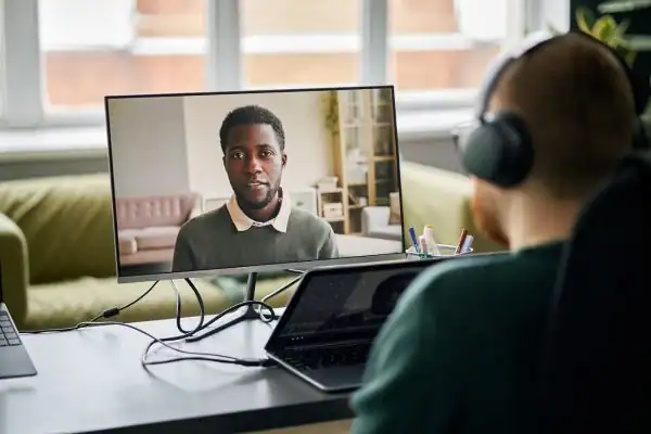 Man attending online mediation Redbridge MIAMS session
